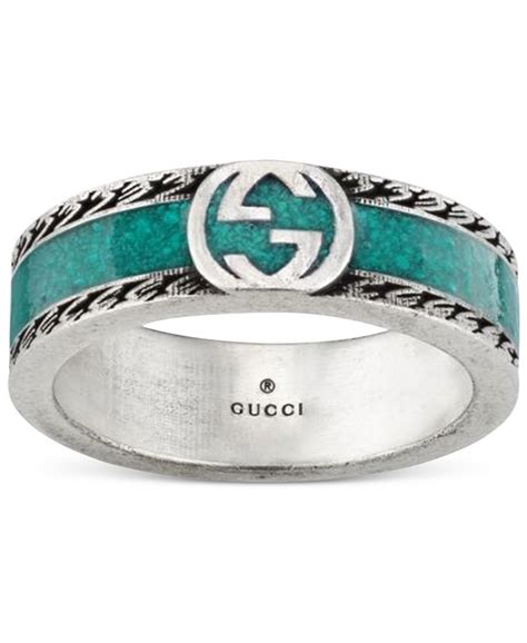 gucci ring with interlocking g turquoise|Gucci heart and cross ring.